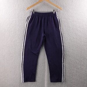 Adidas Women's Blue Melange Athletic Track Pants‎ Side Stripe Mid Calf Size 6